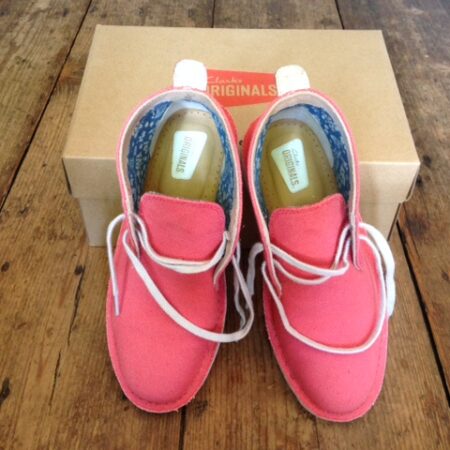 Clarks paar jute/katoenen in maat 36 roze/ tomaatrood