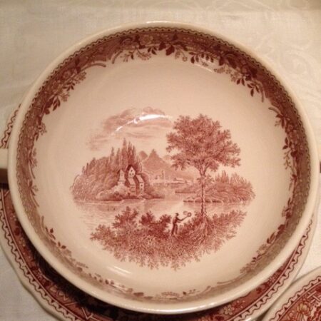 2 Burgenland soepkoppen van Villeroy & Boch in bruin