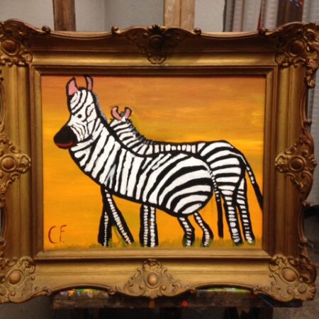 Goudkleurige brocante schilderijlijst