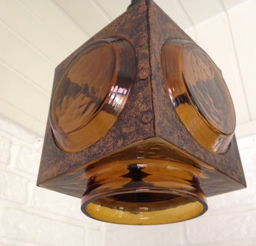 Nanny Still-Mc.Kinney lamp van koper en glas voor Raak Amsterdam 1960