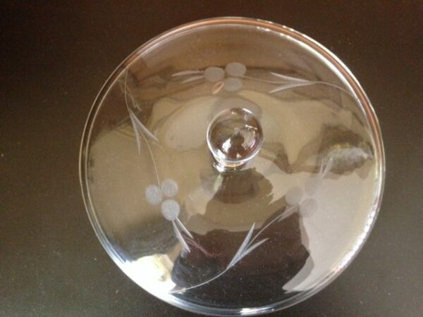 Glazen geetste bowlpot met 4 bekers uit de sixty's - Afbeelding 6
