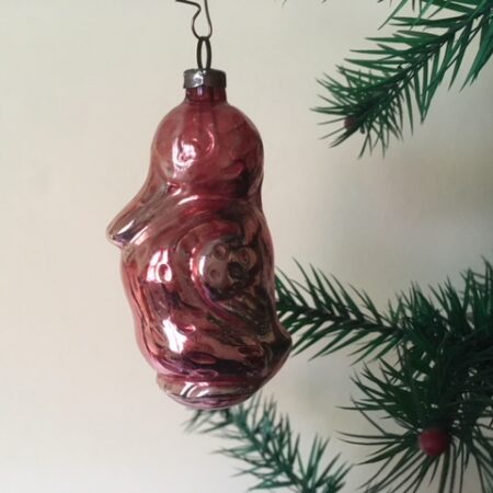 Oude kerstbal een oudroze eend uit het midden van de 20 e eeuw
