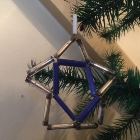 Gablonzer ster in blauw en zilver eerste helft 1900