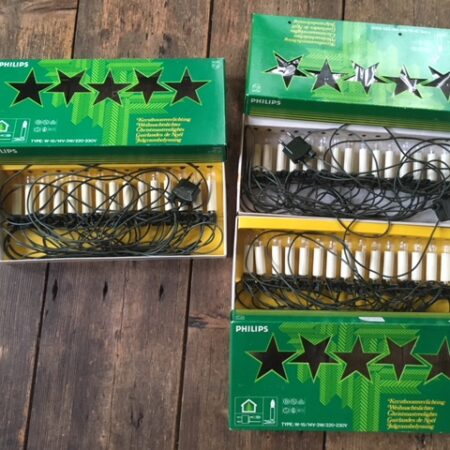 Doos vintage Philips Kerst kaarslampjes met wit licht