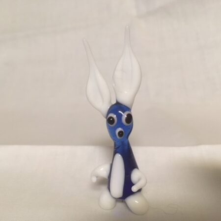 Murano glas Paas haasje in blauw wit