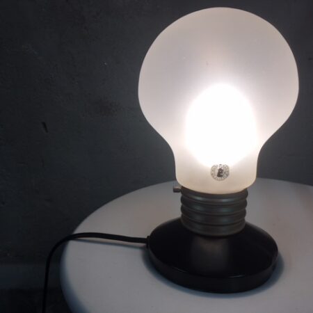 Vintage Awesome bulb lamp van glas en metaal uit de jaren 1990