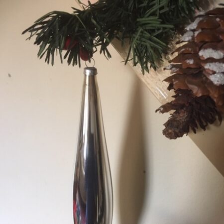 Oude antieke giga kerstboom pegel van dun glas in zilver uit de 1e helft vorige eeuw