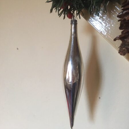 Antieke oude, gladde pegel kerstbal van dun geblazen glas 1e helft 1900