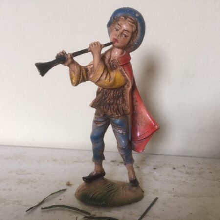 1 van 6 oude antieke Kerst herders van early plastic uit Italy in de jaren 1960