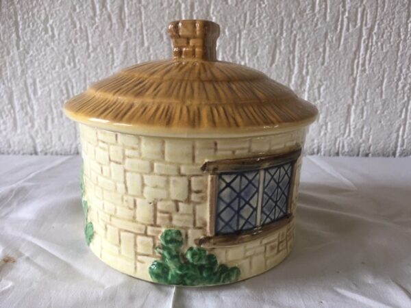 Oude antieke majolica cottage ware dekselpot van Sylvac England jaren 1940 - Afbeelding 3