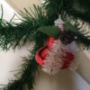 Retro rode Kerstklok van plastic voor in de kerstboom anno jaren 1960