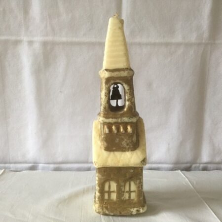 Gurley kaars een flinke kerk met bel of klok in goud jaren 1950-1960