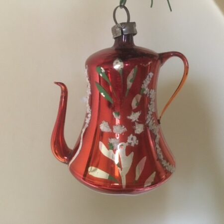 Antieke koffiepot van vliesdun geblazen glas 1e kwart 1900
