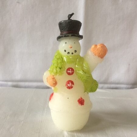 Deftige Gurley kaars sneeuwpop met hoge hoed uit de sixty's