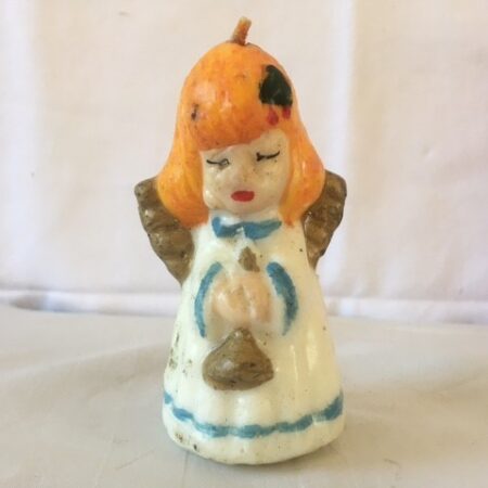 Lieflijke Kerstengel van Gurley in lichtblauw en goud jaren 1960