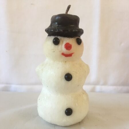 Oude Kerst kaars een sneeuwpop met zwarte hoge hoed van Gurley USA 1950-1960
