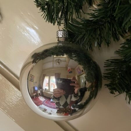Oude antieke giga grote kerstbal van dun geblazen glas midden 1900