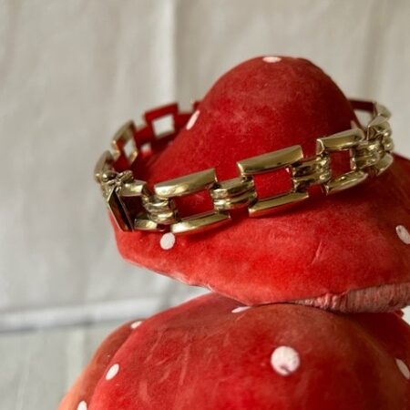 Geelgouden 8 kt. retro tank schakel armband met bakslot en vh. acht