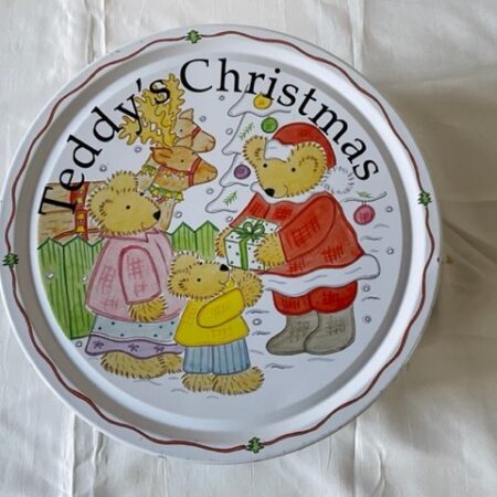 Oud vintage blik van Teddy's Christmas uit de jaren '90 van de vorige eeuw
