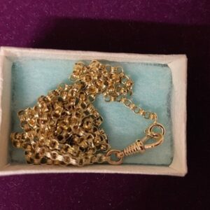 Antiek 14 kt. geelgouden jasseron Wilhelmina schakel collier met musketon