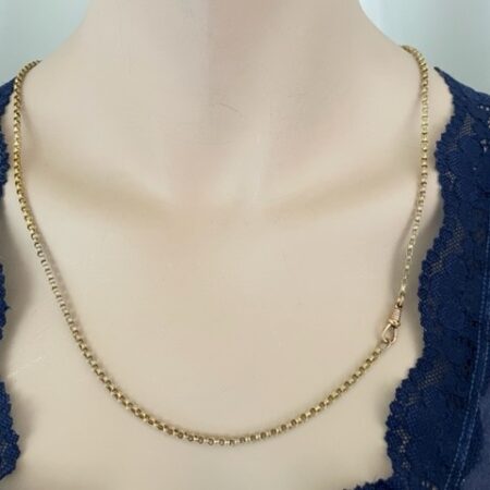 Antiek 14 kt. geelgouden jasseron Wilhelmina schakel collier met musketon