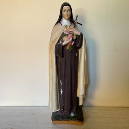 Beeld van gips van de Heilige Theresia van Lisieux 40,5 cm. 1e helft vorige eeuw
