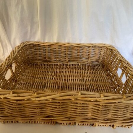 Flinke brocante vierkante rotan mand jaren 1980