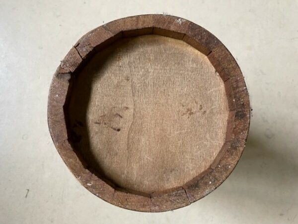 Bohemian chique grote vloervaas van beschilderd hout met keramiek binnenvaas - Afbeelding 5