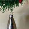 Antieke oude, gladde Kerst pegel van dun geblazen glas in zilver 1e helft 1900 - Afbeelding 2