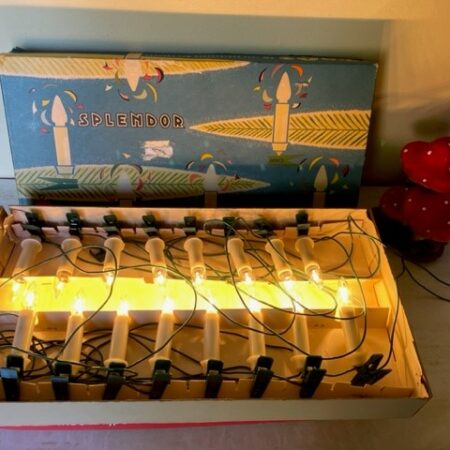 Doos met Splendor kerstlampjes uit de jaren 1950-1970