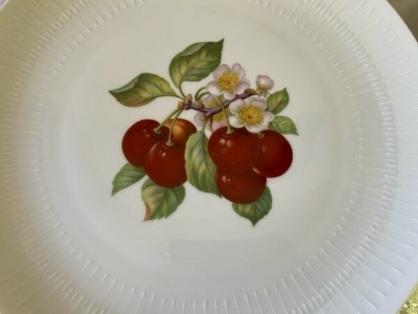 9 delige set porseleinen fruitbordjes en grote schotel van Hutschenreuter 1958-1966 - Afbeelding 4