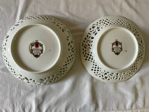 2 opengewerkte of pierced schalen van Schumannn Arzberg Tradition decor Forget me not of vergeet-me-niet - Afbeelding 7