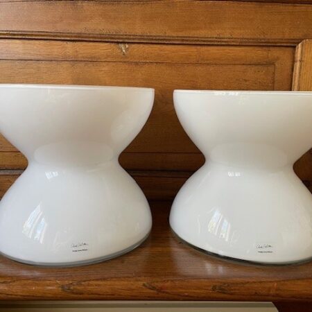 Diabolo XL vaas van wit opaalglas ontwerp van Anne Nilsson voor Ikea 1990