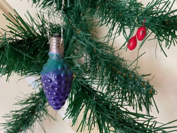 Antieke figuurlamp een druif in blauw/paars en groen 1e kwart 1900 - Afbeelding 4