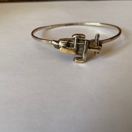 Zilver en gouden spang armband handgesmeed Ton van den Hout