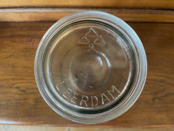 Oude retro zeer hoge wekpot met deksel van helder glas Leerdam - Afbeelding 2
