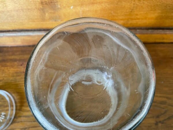 Oude retro zeer hoge wekpot met deksel van helder glas Leerdam - Afbeelding 4