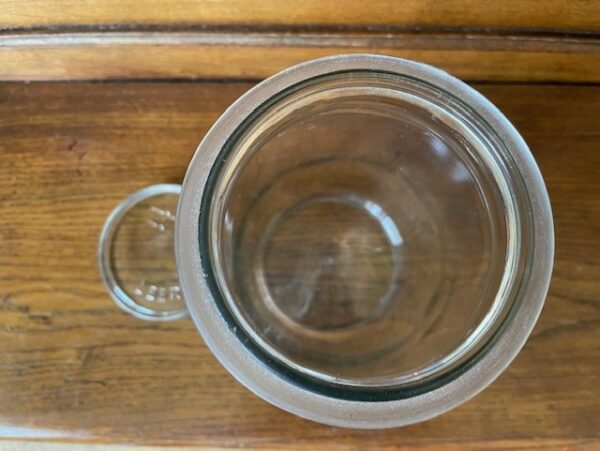 Oude retro zeer hoge wekpot met deksel van helder glas Leerdam - Afbeelding 3