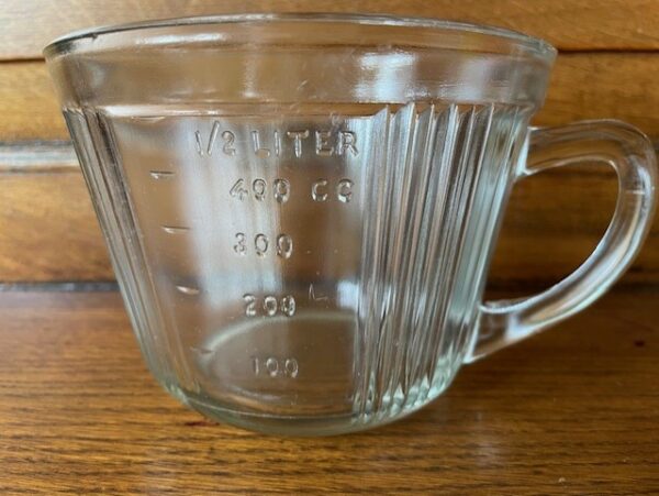 Vintage, retro 1/2 liter maatbeker helder persglas 1950 - Afbeelding 5