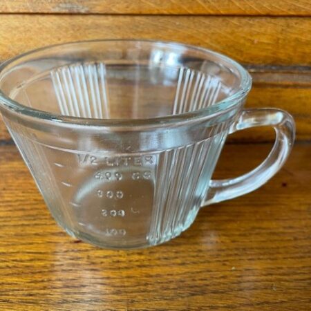 Vintage, retro 1/2 liter maatbeker helder persglas 1950