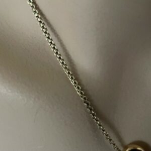 Antiek 14 kt. geelgouden collier met schuifje hanger met parel - Image 4