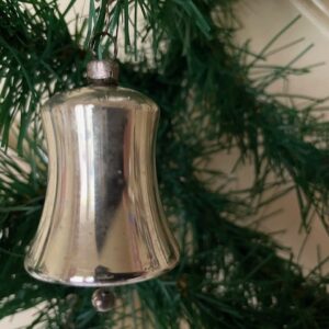 Antieke kleine Kerst klok van dun geblazen glas in zilver 1e kwart 1900 - Afbeelding 4