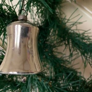 Antieke kleine Kerst klok van dun geblazen glas in zilver 1e kwart 1900 - Afbeelding 3