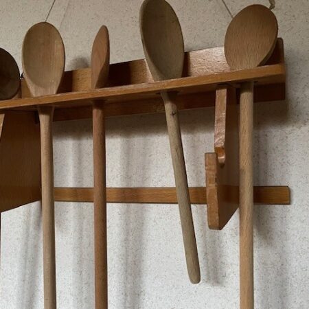 Retro houten lepelrek zonder deegroller 1950