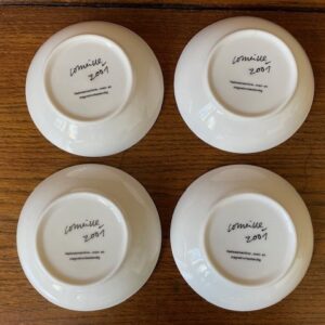 4 bordjes met beschildering van vissen, vogels en poezen door Corneille 2001 - Afbeelding 7