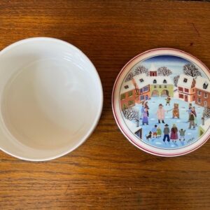 Villeroy & Boch dekseldoos voor snoepjes decor "Christmas" van Gerard Laplau uit de Naif serie 1980 - Afbeelding 3