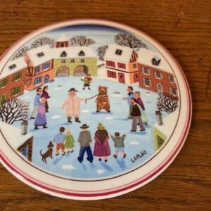 Villeroy & Boch dekseldoos voor snoepjes decor "Christmas" van Gerard Laplau uit de Naif serie 1980