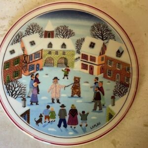 Villeroy & Boch dekseldoos voor snoepjes decor "Christmas" van Gerard Laplau uit de Naif serie 1980 - Afbeelding 4