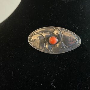 Art-deco zilveren broche met bloedkoraal van Fons Reggers 1925-1934 - Afbeelding 6