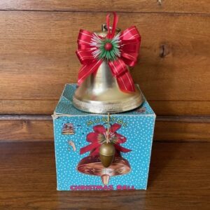 Retro oude muziekdoos een Kerst klok in gouden kleur datering Japan 1950
